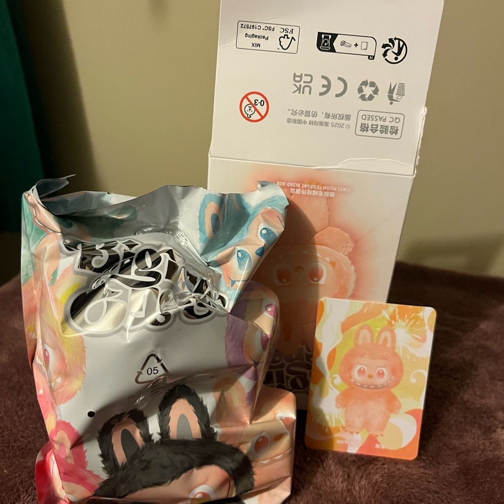 Authentic Popmart Happiness Big Into Energy Series Labubu With Opened Box